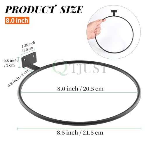 QTJUST 8in 20Pack Wall Flower Pot Holder Ring Bulk Plant Hanger Metal Planter Hooks Wall Mounted Bracket Heavy Duty for Outdoor Indoor - Image 3