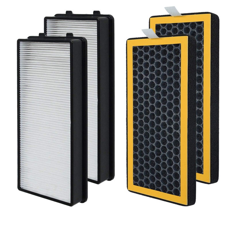 PUREBURG Replacement Filter Set Compatible with HoMedics ATPET01 ATPET02 TotalClean PetPlus Tower Air Purifier2Pack H13 HEPA Activated carbon Air Clean