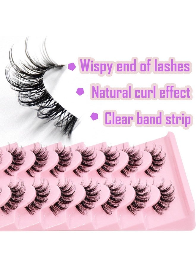 AUGENLI 12Mm Manga Natural Look False Eyelashes Reusable Strip Wispy Lashes Including 10 Pairs Of Eye Lashes Easy To Apply Doll Makeup (Sd18) - Image 3
