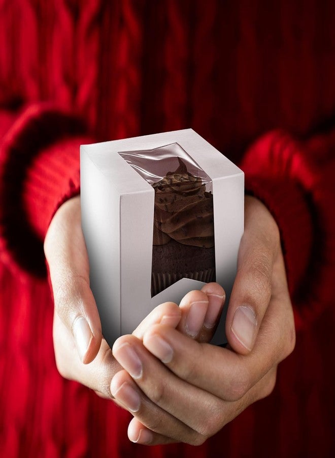 MT Products Single Cupcake Box 4.5" x 4.5" x 4.5" - Elegant Small Bakery Boxes (Pack of 15) - Made in the USA - Image 3