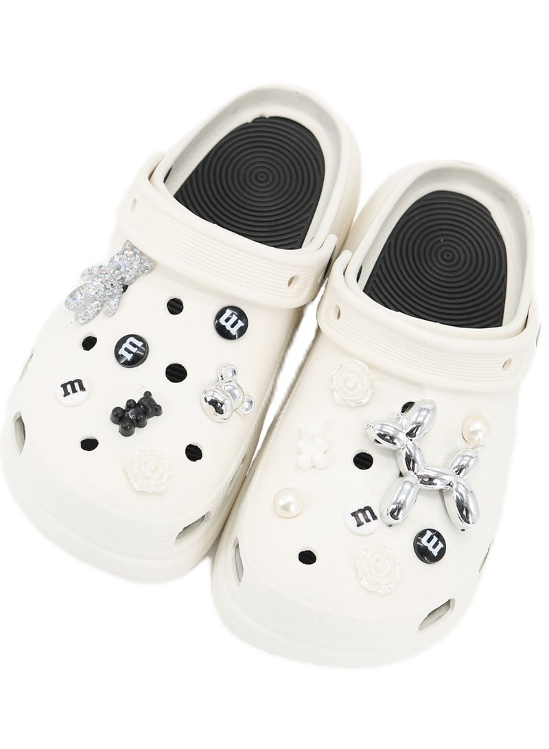 15PCS Unisex-Adult Jibbitz Shoe Decoration Charms for Clogs Sandals, Silver Bear Series Diy Accessories for Girls Women Party Favors Gifts(Not Incleded Shoes) - Image 4