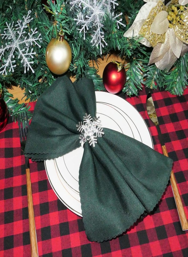 HADDIY Christmas Napkin Holder,Set of 12 Silvery Elk Snowflake Xmax Tree Napkin Ring for Winter Holiday Dinner Setting and Christmas Table Decorations - Image 4