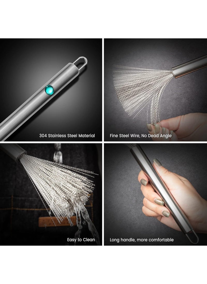 PURCHASE ZONE PURCHASE ZONE Pan Cleaning Brush Wok Stainless Steel Dish Pot Sponges Griddle Wire Scrubbing for Dishes Dishwash Scrubber Steel Scrubber Brush Kitchen Brush 1 PIC  - Image 4