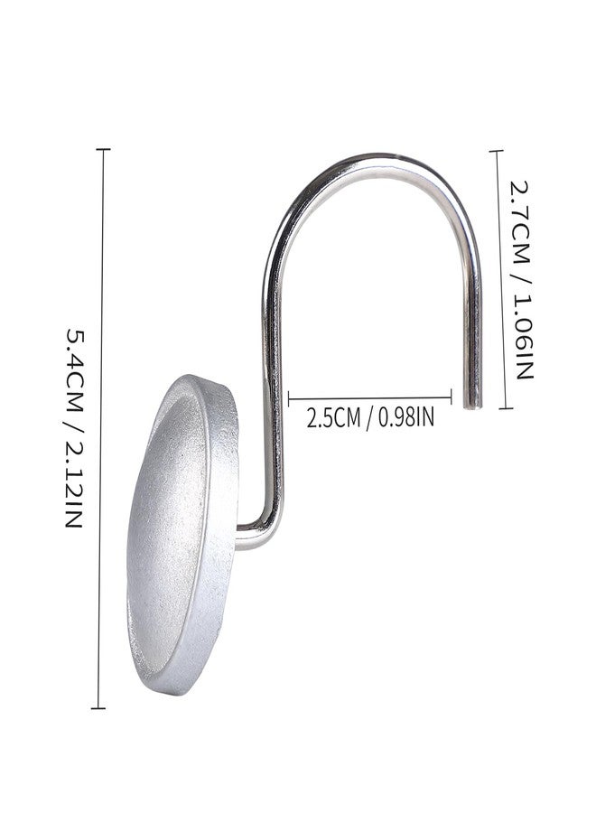 Twofishes Silver Round Shower Curtain Hooks Set of 12 Decorative Rust Proof Christmas Silver Round Shower Curtain Rings Pack of 12 - Image 3