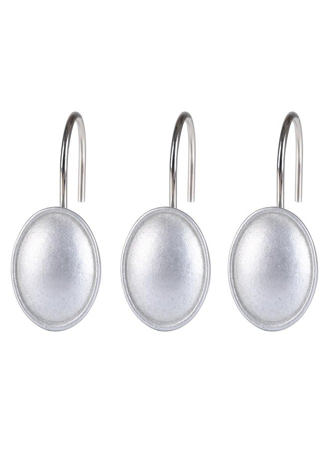 Twofishes Silver Round Shower Curtain Hooks Set of 12 Decorative Rust Proof Christmas Silver Round Shower Curtain Rings Pack of 12 - Image 5