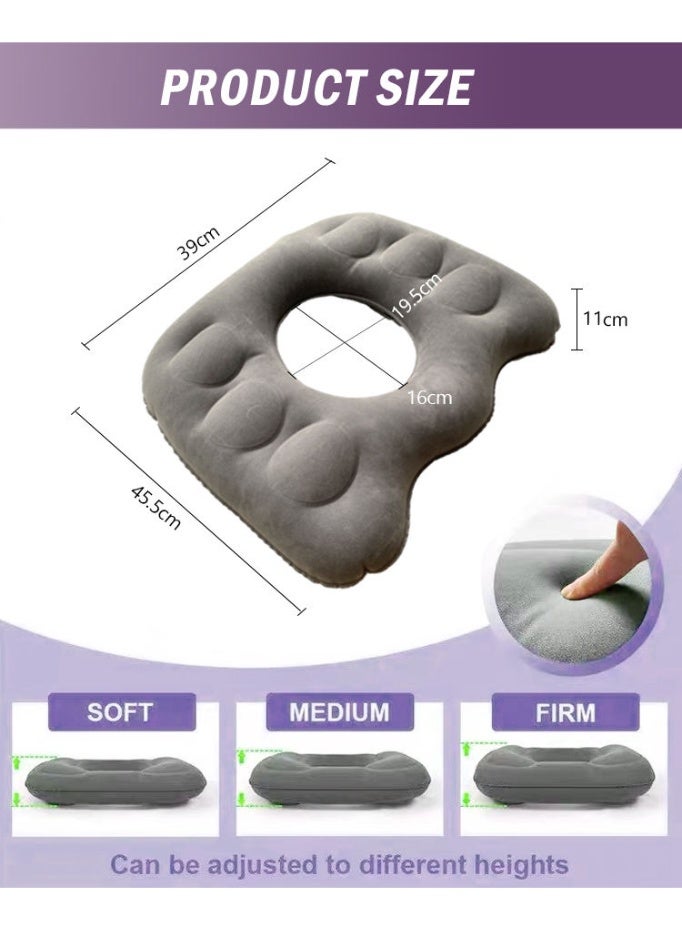 45*39cm,Office Seat Cushion for Long Sitting - Anti-Hemorrhoid, Flocked Buttock Support, Hollowed Anti-Decubitus, Pressurized Inflatable (Stable & Convenient) - Image 5