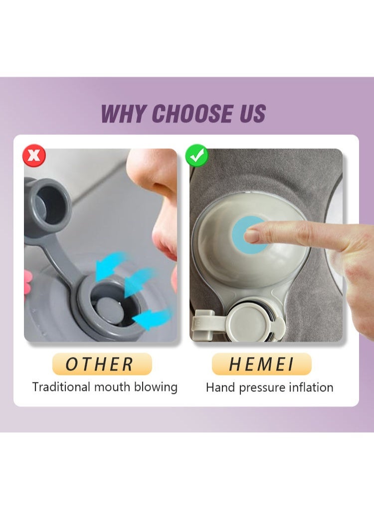 45*39cm,Office Seat Cushion for Long Sitting - Anti-Hemorrhoid, Flocked Buttock Support, Hollowed Anti-Decubitus, Pressurized Inflatable (Stable & Convenient) - Image 3