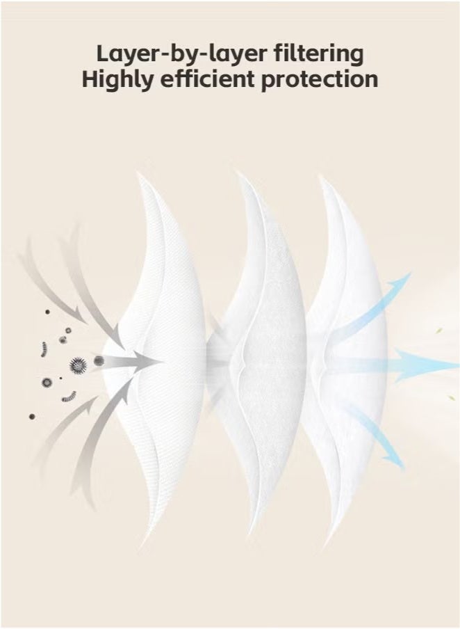 20 قطعة من أقنعة الوجه ثلاثية الأبعاد للبالغين للاستخدام مرة واحدة، أقنعة سوداء بفلتر منصهر ثلاثي الطبقات مع حلقات أذن مرنة - Image 3