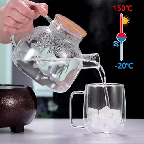 WRINGO 350ML Double Wall Glass Coffee Mugs - Glass Double Layer Tea & Coffee Cup Glass Mugs for hot & Cold Drinks Coffee Tea Milk cappuchino, (Set of 2) (WC-16) - Image 4