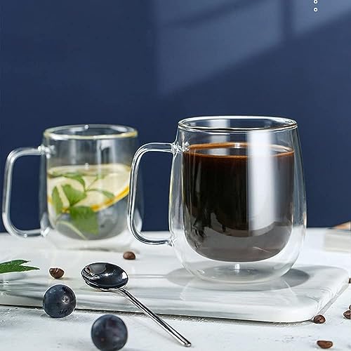 WRINGO 350ML Double Wall Glass Coffee Mugs - Glass Double Layer Tea & Coffee Cup Glass Mugs for hot & Cold Drinks Coffee Tea Milk cappuchino, (Set of 2) (WC-16) - Image 3