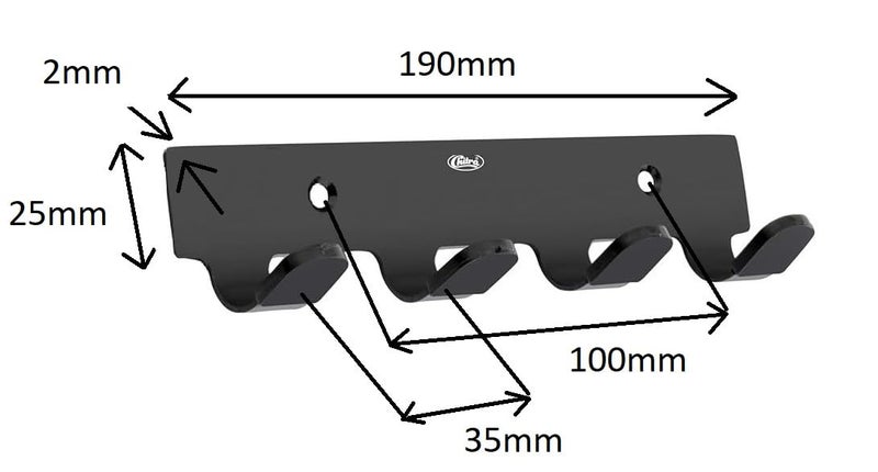 Chitra 4 Pin Curve Stainless Steel Wall Hooks for Hanging Cloth and Towel Hangers for Wall Hook,Door Hangers,Hook Rail (Pack of 4,Black Matt Finish) - Image 3