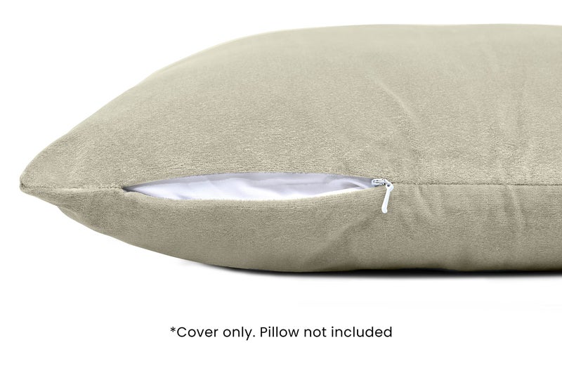 MY ARMOR Velvet Cushion Covers Set of 5-24 x 24 Inches, Soft & Luxurious Large Cushion Cases for Bedroom, Sofa, Chair & Living Room - Cream - Image 2