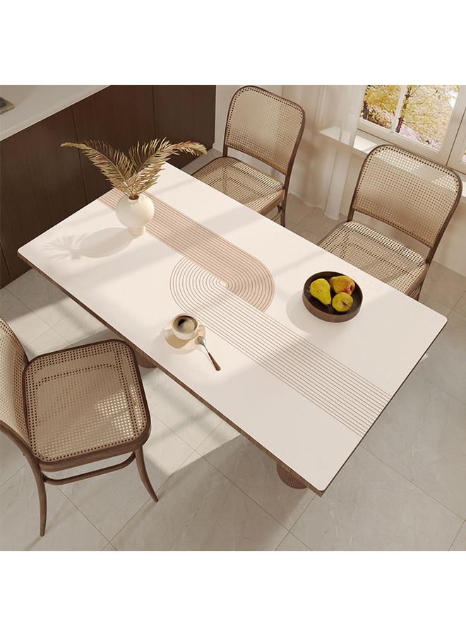 Bluejw Light Luxury High-grade Dining Table Mat Waterproof Oil-proof Anti-scalding Leather Tablecloth Coffee Table Tablecloth Rock Board Dining Table Protection Mat - Image 1