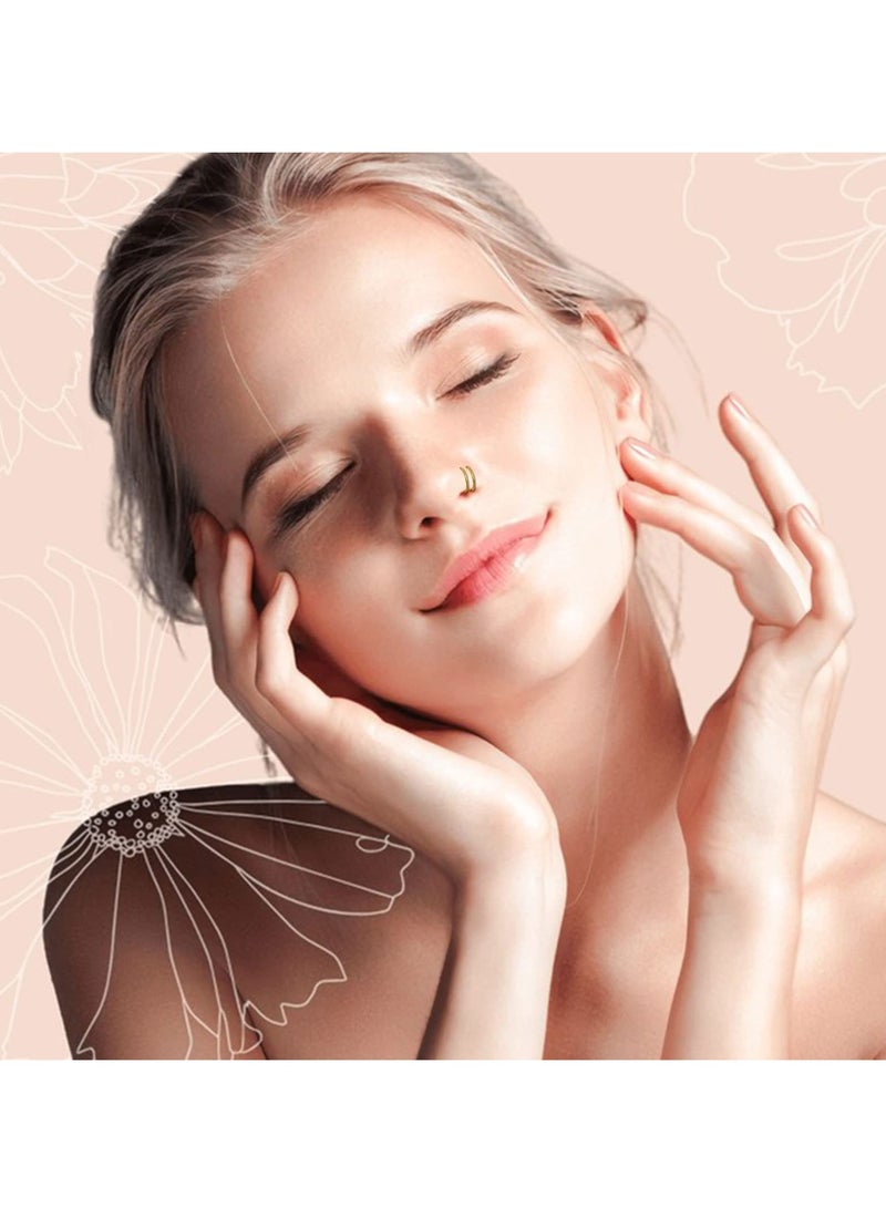 Zikra Double Nose Ring for Single Piercing Stainless Steel Left and Right Double Hoop Nose Ring Spiral Nose Hoops Dangling Nose Piercing Jewelry for Women Men 10PCS - Image 2