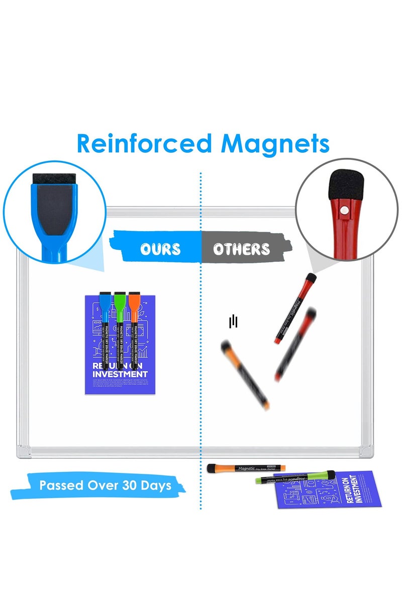 أقلام سبورة بيضاء مغناطيسية - 12 قلم ملون برأس دقيق قابل للمسح، مع ممحاة للأطفال، أقلام رفيعة قليلة الرائحة للوحات التقويم - Image 3