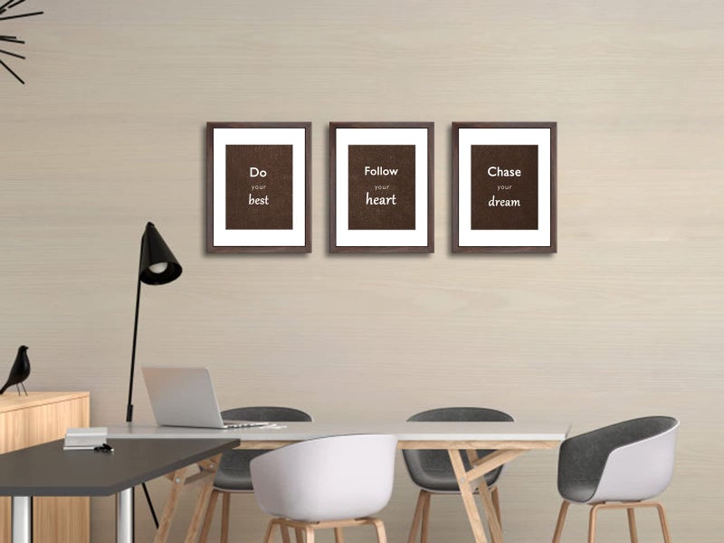 DEKWINN 11x14 Picture Frame Set of 3 with Real Glass for Pictures 8x10 with Mat or 11x14 Without Mat, Wall Gallery or Tabletop display Photo Frames in Walnut - Image 5