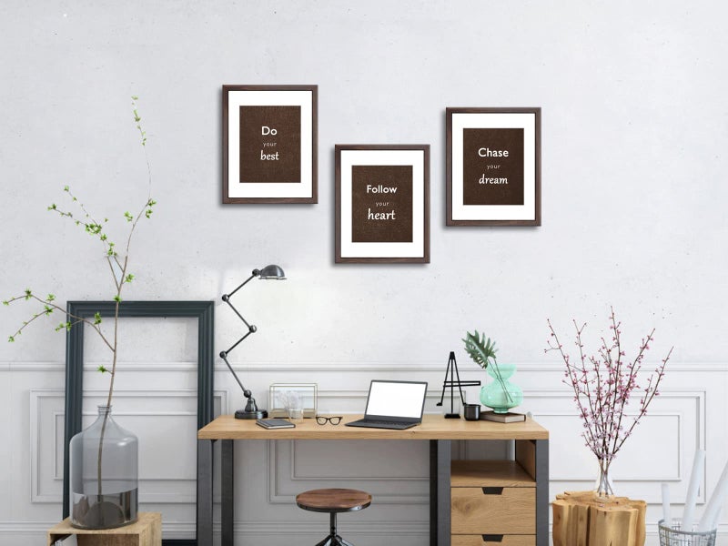 DEKWINN 11x14 Picture Frame Set of 3 with Real Glass for Pictures 8x10 with Mat or 11x14 Without Mat, Wall Gallery or Tabletop display Photo Frames in Walnut - Image 4