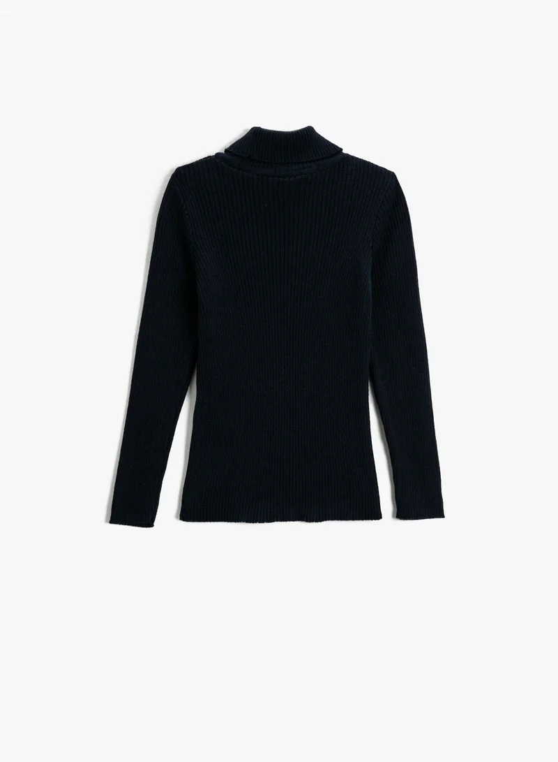 كوتون Turtle Neck Sweater Ribbed