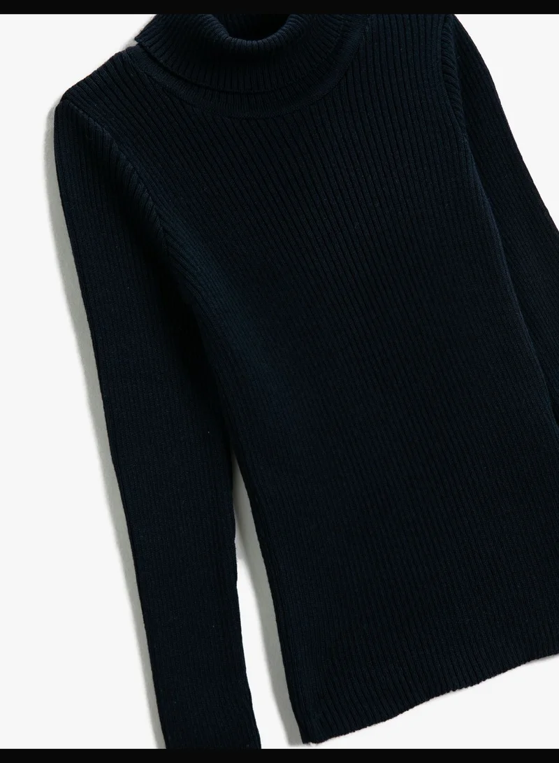 كوتون Turtle Neck Sweater Ribbed