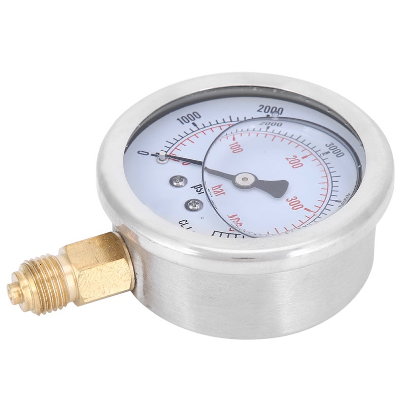 Pressure Gauge: 68mm Diameter 0-400bar 0-6000psi - High-Quality Stainless Steel Brass Construction for Long-Lasting Durability, Transparent Dial Cover for Clear Stable Readings, 1/4BSP Thread Bottom M - Image 4
