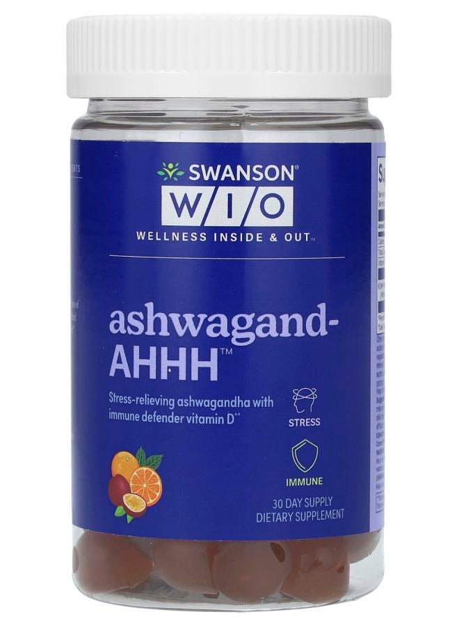 Swanson WIO Ashwagand-AHHH Passion Fruit-Orange 60 Gummies - Image 1