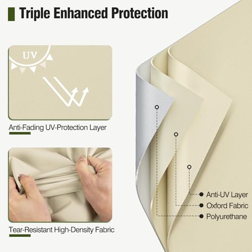 MR. COVER Patio Chair Covers Waterproof, Outdoor Furniture Covers for Rocking & Adirondack Chairs, Fits up to 32"W x 37"D x 36"H, Moisture-proof & UV-protection, Brown & Khaki, 2 Pack - Image 4
