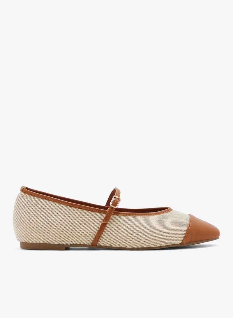 ELLA Square Toe Mary Jane Color Block Flat Shoe