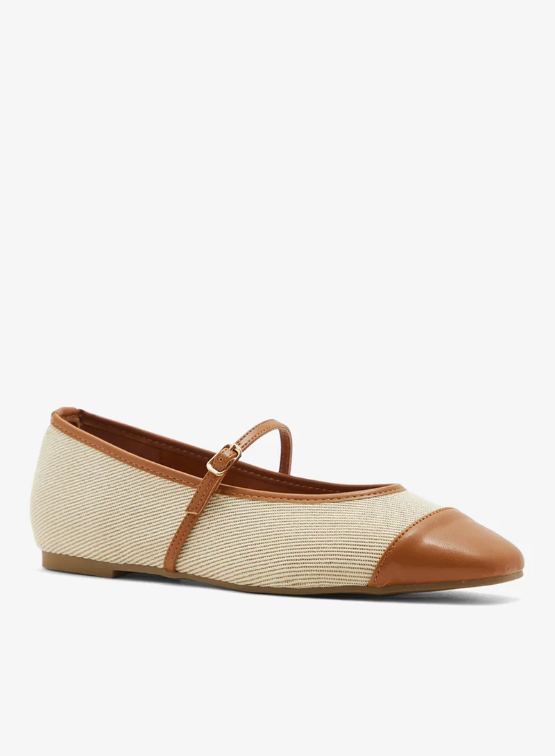ELLA Square Toe Mary Jane Color Block Flat Shoe
