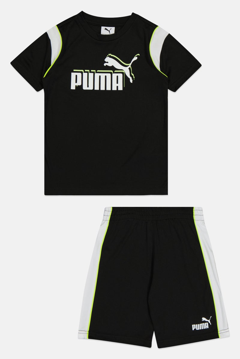 PUMA Kids Boy 2 Pieces Sportswear Fit T-Shirt And Shorts Set, Black - Image 1