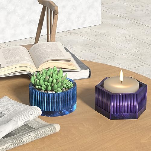 NINEXY Round Striped Concrete Flower Pot Silicone Mold Succulent Planter Vase Cement Clay Mold Plaster Epoxy Resin Storage Box Mould - Image 5