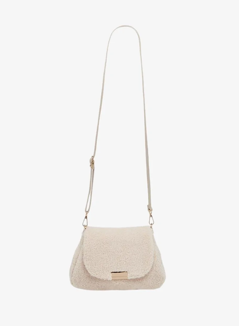 MISSY Textured Shoulder Bag with Detachable Strap