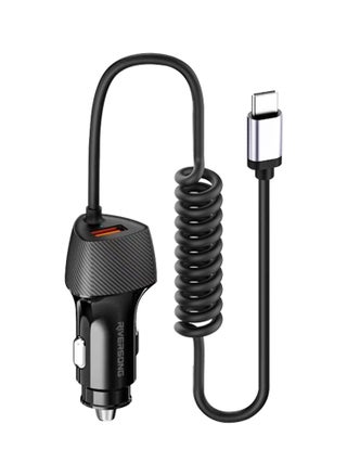 RIVERSONG Dual Port 38W Pd Fast Charging And QC 3.0 Port Car Charger With Built In Type-C Cable, CC38-T, Black - pzsku/ZCDC175C1AEE973AA8F44Z/45/_/1678081914/5306b081-c9b9-4b8f-a42d-96d0b661f8b3