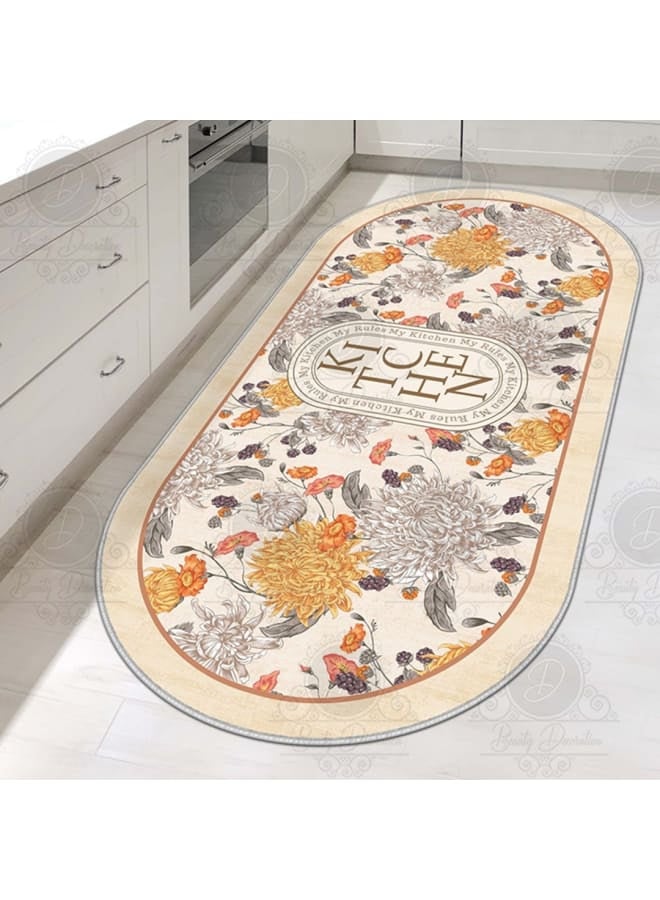 هندي منداله سجادة مطبخ ضد الانزلاق، وجه مخملي ناعم، متوفرة بأحجام متعددة لراحة وأسلوب مثالي - Image 1