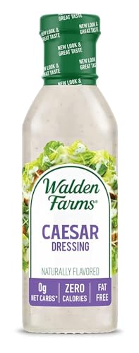Walden Farms Caesar Dressing – Low Carb, Calorie-Free, Gluten-Free, Keto-Friendly, Sugar-Free, Fat-Free, Dairy-Free Creamy Caesar Flavor – 12 oz Bottle - Image 1