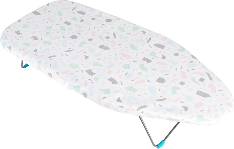 Beldray LA028459PASFEU7 Tabletop Ironing Board - 100% Cotton Cover & Felt Pad for a Smooth Press, Compact & Convenient, Ideal for Left & Right-Handed Use, Portable/Lightweight, Terrazzo Pastel Pattern - Image 1