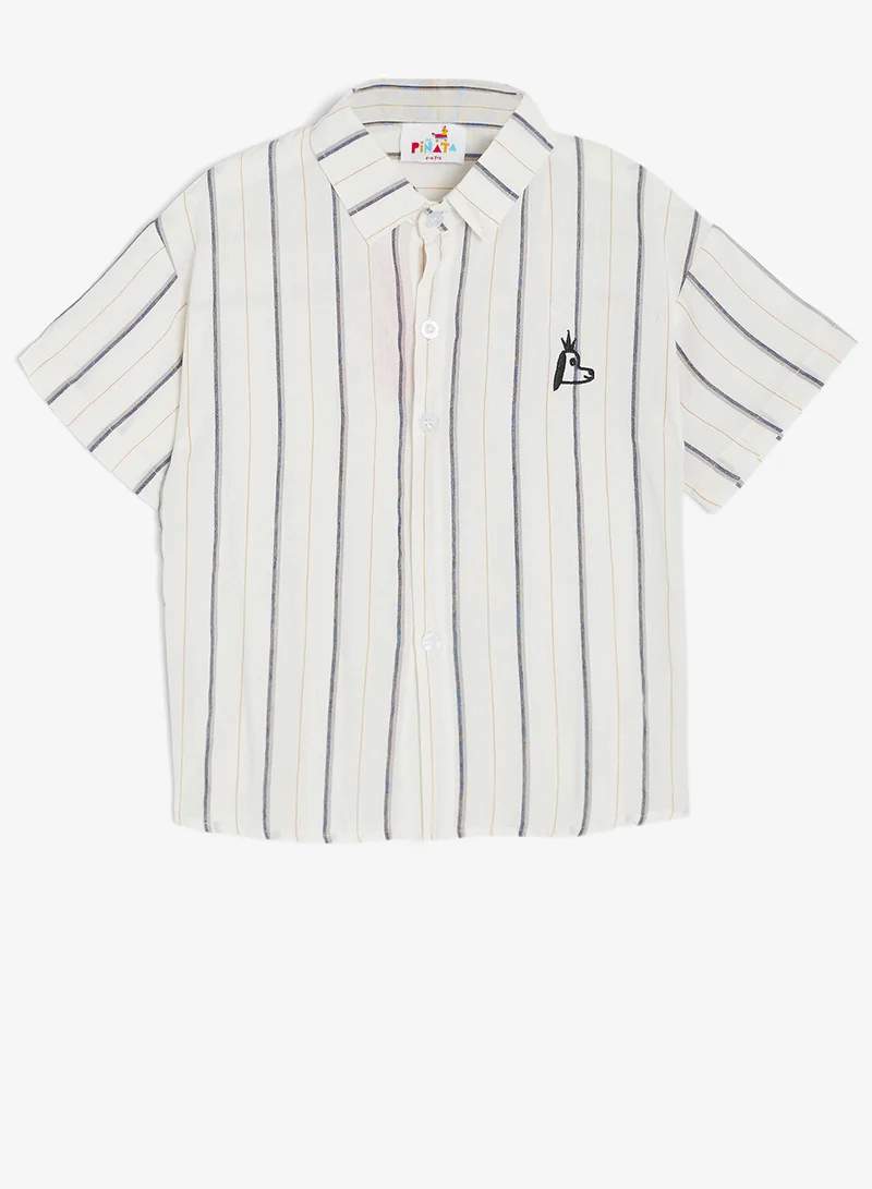 Pinata Short Sleeve Cotton Stripe Shirt