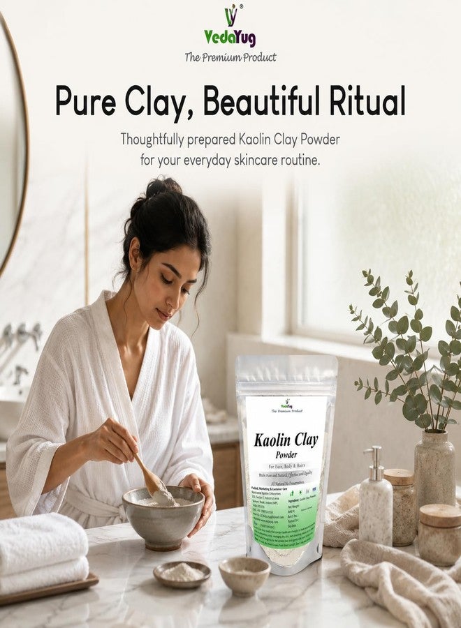 VY VedaYug VY VeaYug Kaolin Clay Powder | For Face, Body & Hairs, 100g - Image 1