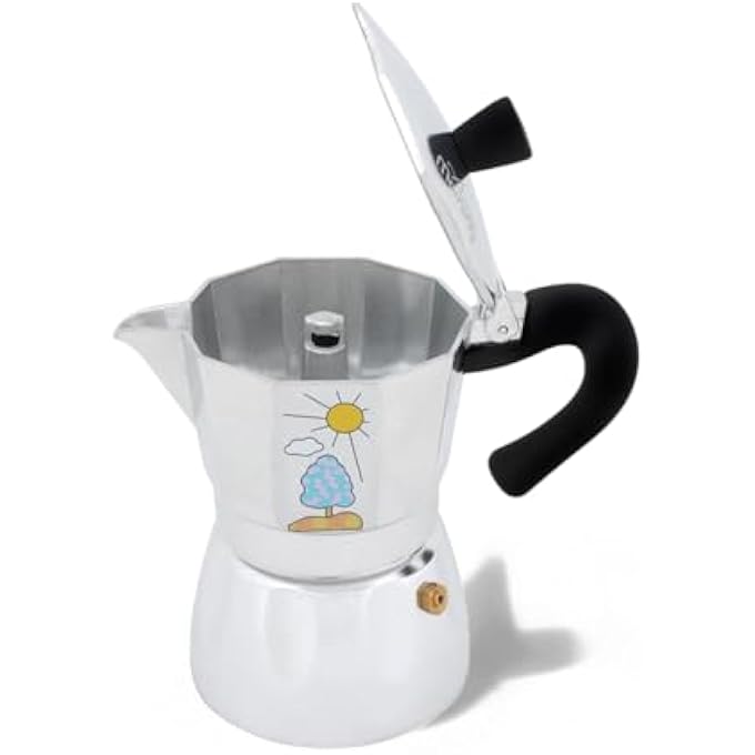Any Morning Stovetop Espresso Maker Moka Pot Italian Coffee Maker Coffee Percolator Aluminum Moca Pots 6 Cups Coffee Maker 8 Oz 240 Ml 6 Cup Silver Black - Image 2