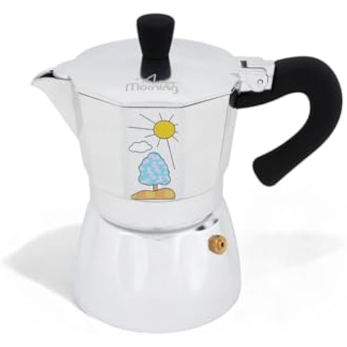 Any Morning Stovetop Espresso Maker Moka Pot Italian Coffee Maker Coffee Percolator Aluminum Moca Pots 6 Cups Coffee Maker 8 Oz 240 Ml 6 Cup Silver Black - Image 1