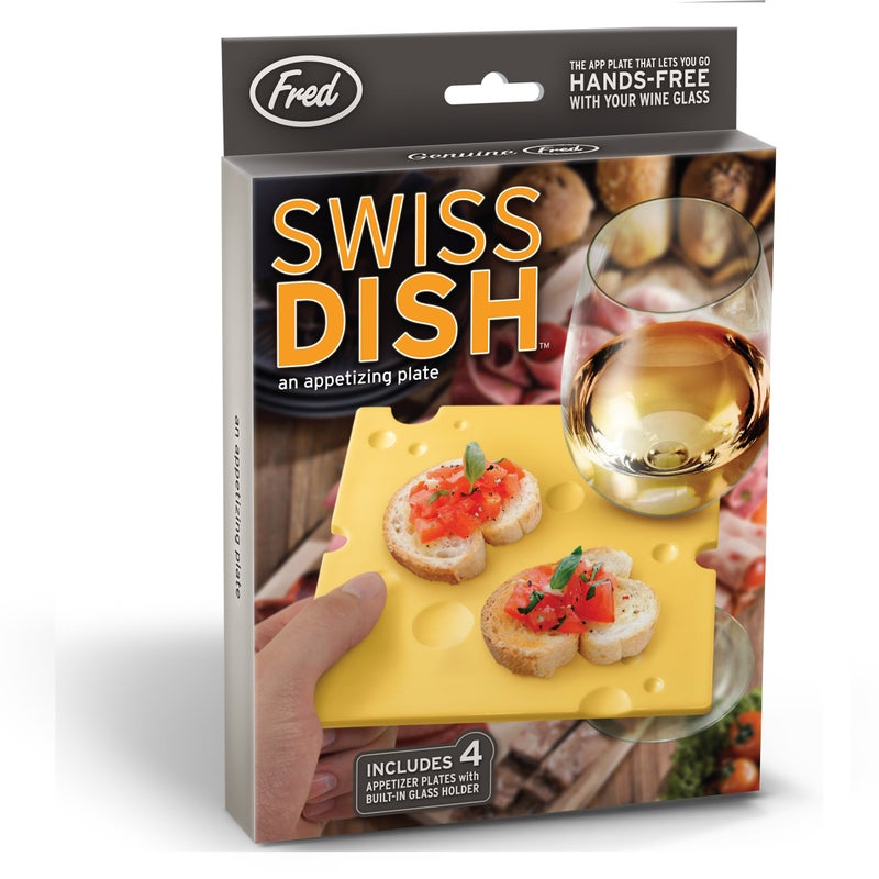 Fred Genuine Fred SWISS DISH Cheese Slice Party Plates, Set of 4 - Image 3
