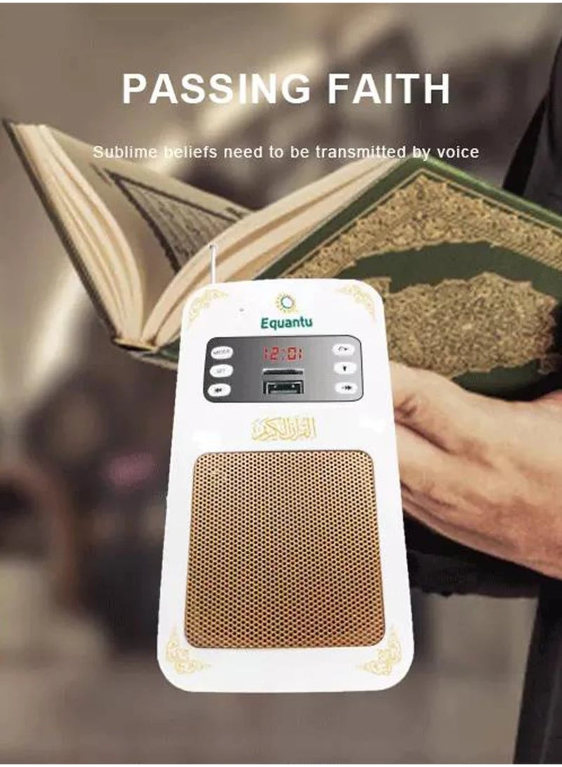 إيكوانتو مكبر صوت لاسلكي للقرآن الكريم مزود بإضاءة LED وقابس جداري ومكبر صوت بلوتوث للقرآن الكريم مع جهاز تحكم عن بعد للترجمة - Image 3