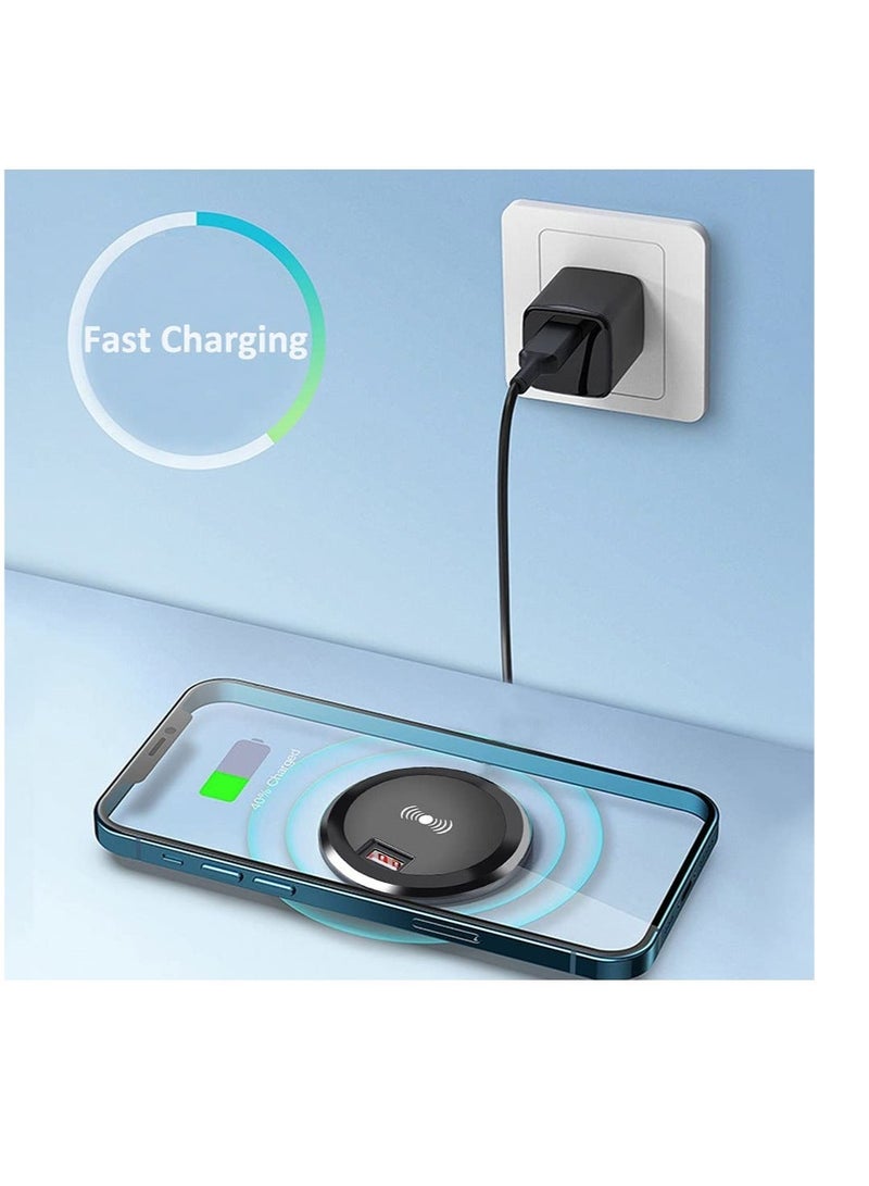 عام Desk Wireless Charger, 15W Fast Wireless Charging Station, Invisible Wireless Charger, Furniture Wireless Charging Board, for iphone, Samsung and so on - Image 3