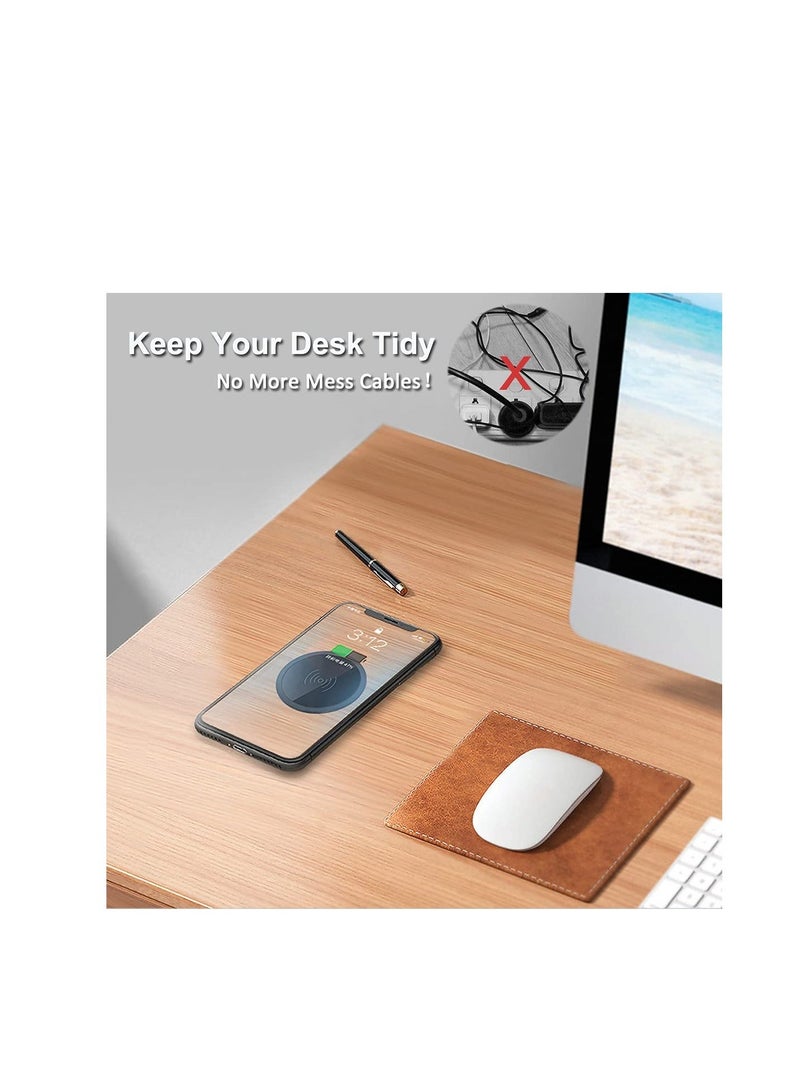 عام Desk Wireless Charger, 15W Fast Wireless Charging Station, Invisible Wireless Charger, Furniture Wireless Charging Board, for iphone, Samsung and so on - Image 4
