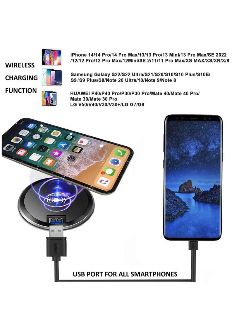 عام Desk Wireless Charger, 15W Fast Wireless Charging Station, Invisible Wireless Charger, Furniture Wireless Charging Board, for iphone, Samsung and so on - Image 2