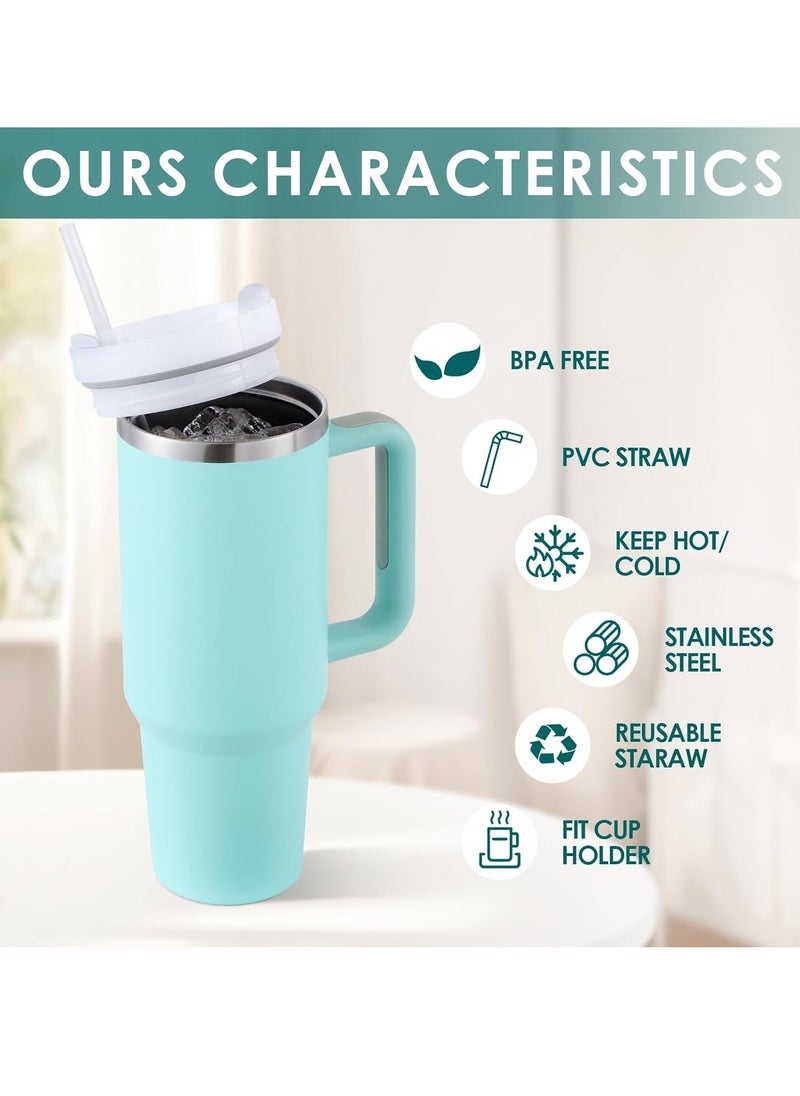 Tumbler 1200ml With Handle and Straw Lid Insulated 40 oz Reusable Stainless Steel Vacuum Insulated Water Bottles Travel Mug Iced Coffee Cup for Hot and Cold Beverages - Image 5