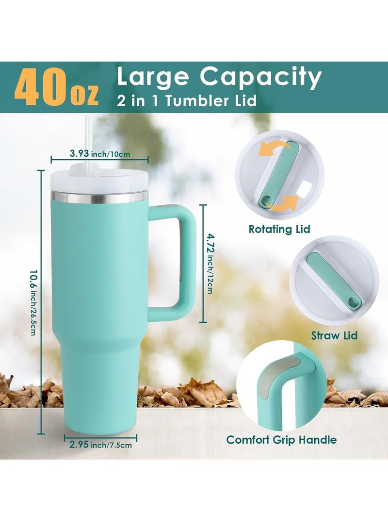 Tumbler 1200ml With Handle and Straw Lid Insulated 40 oz Reusable Stainless Steel Vacuum Insulated Water Bottles Travel Mug Iced Coffee Cup for Hot and Cold Beverages - Image 4