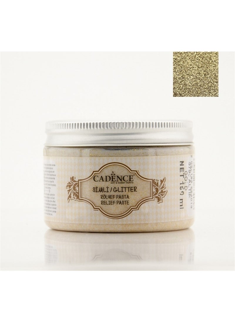 Cadence - 5798 Glitter Relief Paste Gold - Image 1