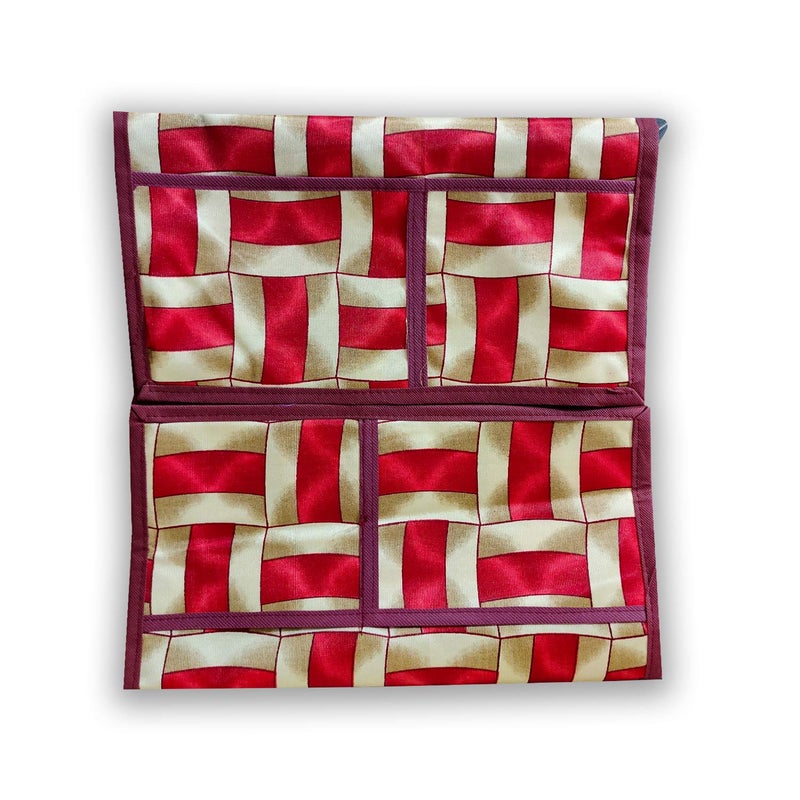 KANUSHI Industries MicrowaveOven Top Cover with 4 Utility Pockets 1 Pc Front Load Automatic Washing Machine CoverColor RedMicroWASMACFrontREDGoldenLINE - Image 3