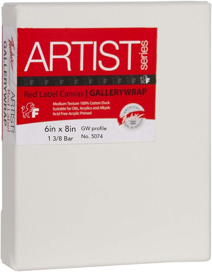 Fredrix 5074 Gallery Wrap Stretched Canvas 6 by 8Inch