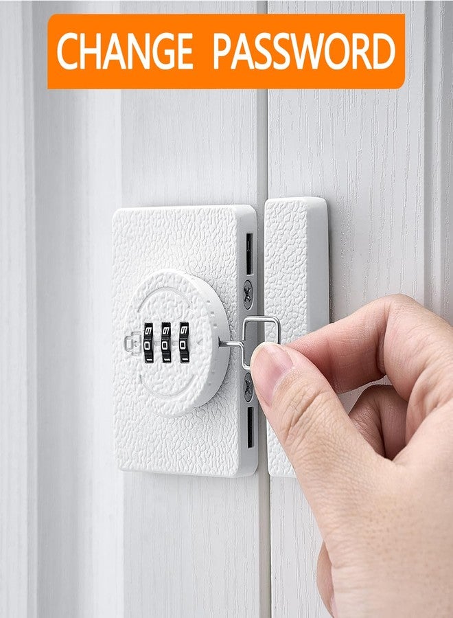 INIRET White Cabinet Lock,3 Digit Password Keyless,Anti Pry Mechanical Password Lock,Protect Privacy,for Drawer,Cabinets,Locker, Closet,Windows,Sliding Door,Bathroom,and Garden - Image 5